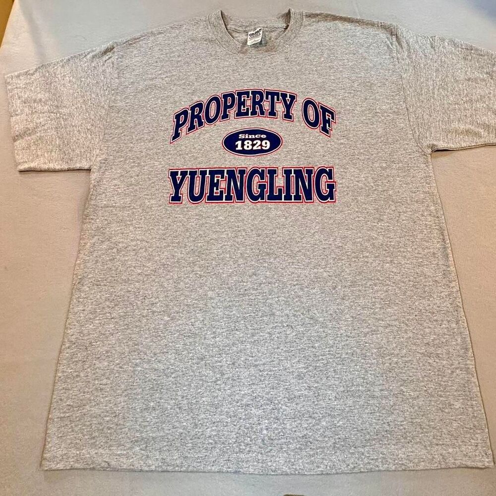 Property of Yuengling beer grey men's XL graphic t-shirt Vintage‎ Gildan cotton
